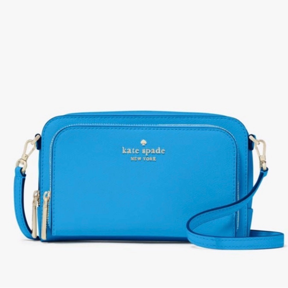 Kate Spade Staci Dual Zip Around Crossbody - Oasis Blue. NWT